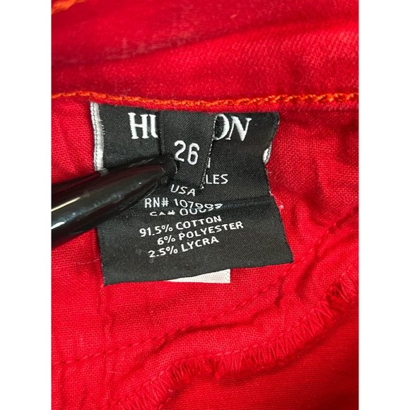 Hudson Jeans Womens 26 Red Colette Midrise Skinny USA - Picture 4 of 9